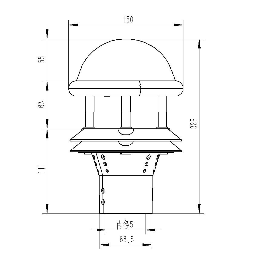 光学雨量计产品尺寸图